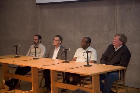 Presenters from left to right: Robert Kastler (MoMA), Erik Lansbert (MoMA), Kris McKay (Guggenheim), David Heald (Guggenheim)