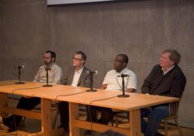 Presenters from left to right: Robert Kastler (MoMA), Erik Lansbert (MoMA), Kris McKay (Guggenheim), David Heald (Guggenheim)